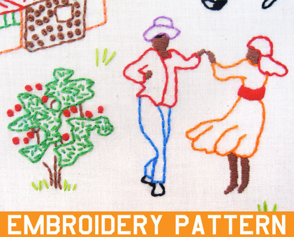 Haiti Sampler hand embroidery pattern - printable PDF file