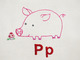 P pig hand embroidery pattern  printable pdf file