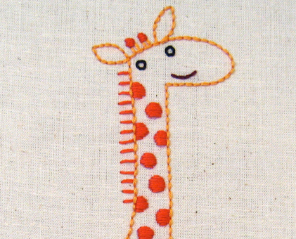 G Giraffe hand embroidery pattern - printable PDF file