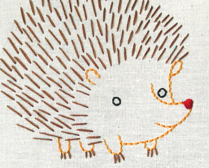 H Hedgehog hand embroidery pattern - printable PDF file