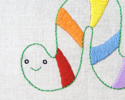 i Inchworm hand embroidery pattern - printable PDF file