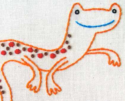 N Newt hand embroidery pattern - printable PDF file