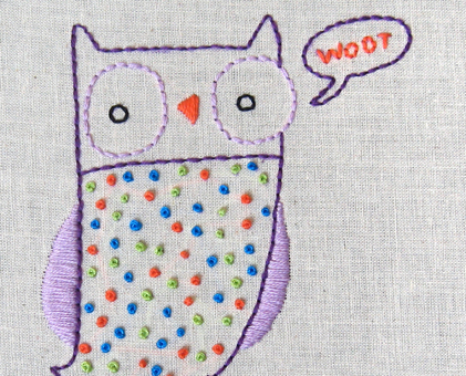 O Owl hand embroidery pattern - printable PDF file