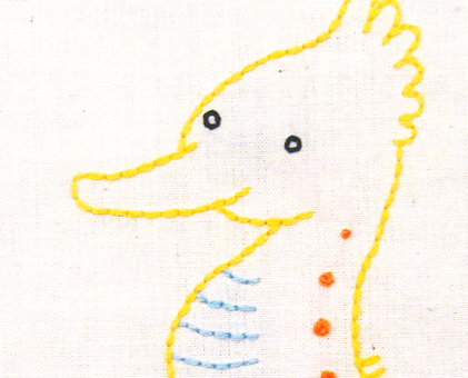 S Seahorse hand embroidery pattern - printable PDF file