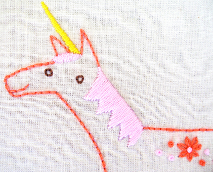 U Unicorn hand embroidery pattern - printable PDF file